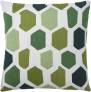 Judy Ross Textiles Hand-Embroidered Chain Stitch Quartz Throw Pillow cream/celery/lime/asparagus/spring green/hunter